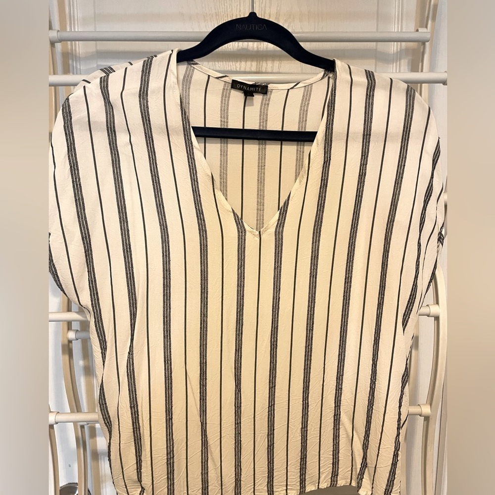 Black and White Pinstripe Dynamite Top